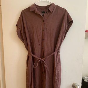 NWT Frank and Oak - Linen Midi Button Front Dress